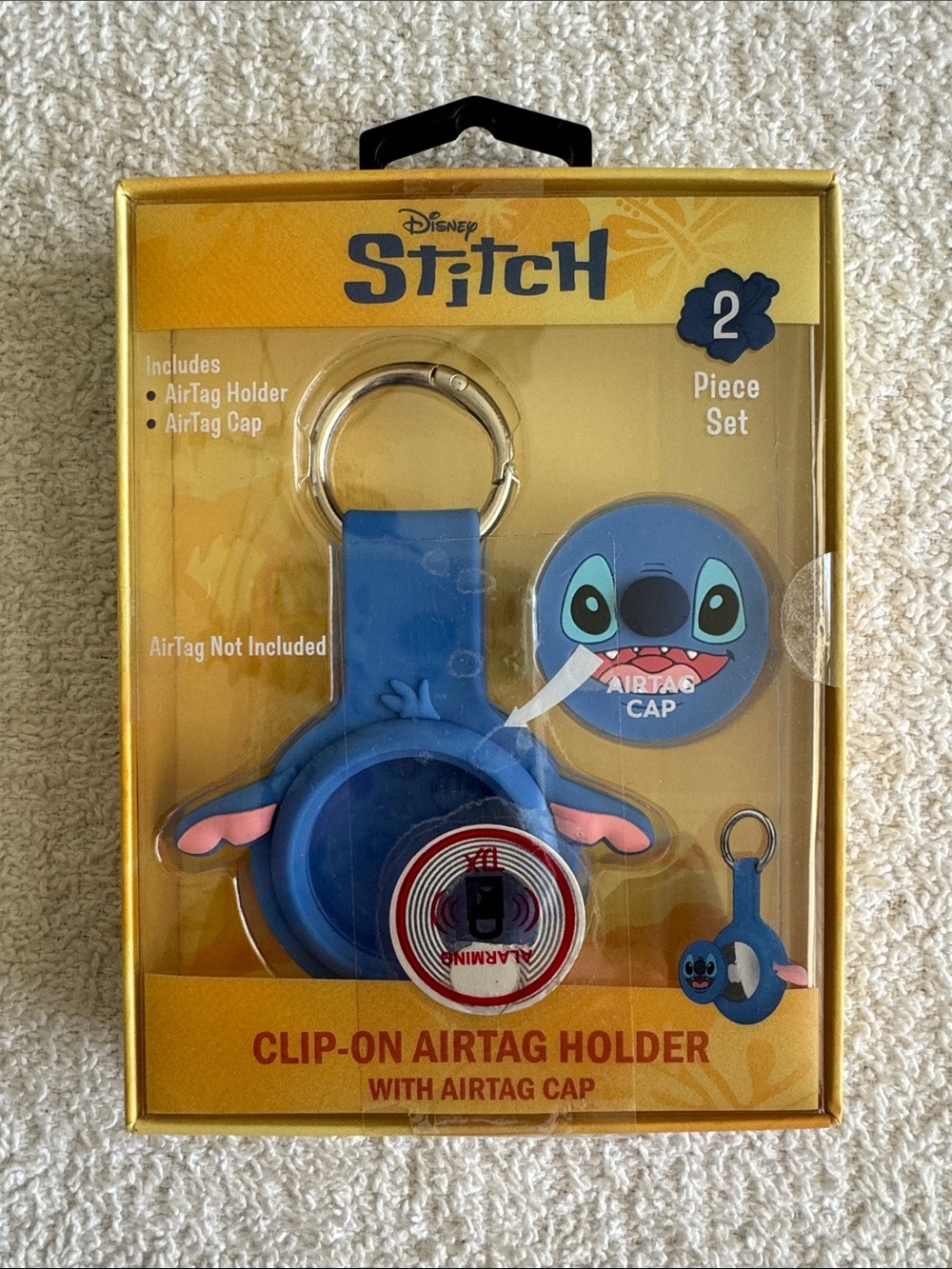 Disney Stitch Clip-on AirTag Holder with AirTag Cap